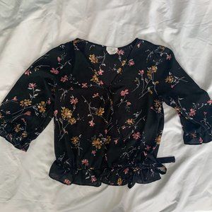 Floral Wrap Top